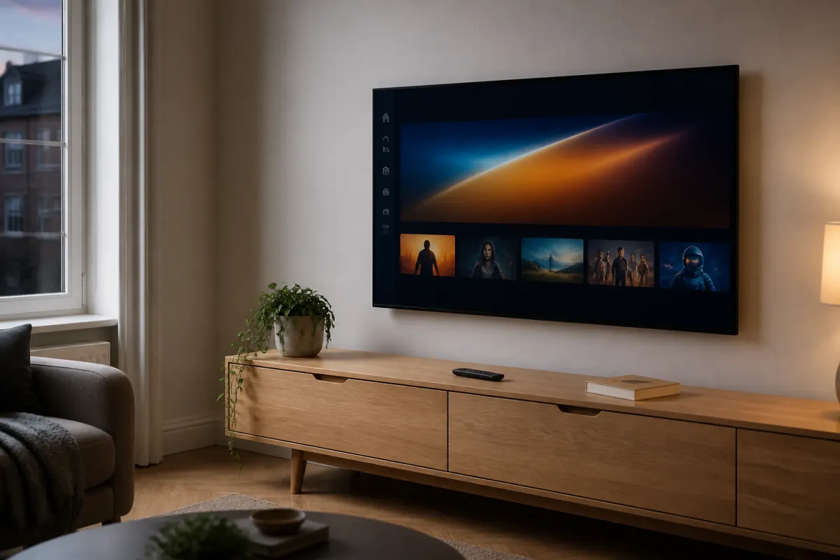 Living room TV ready for Voodoo IPTV setup